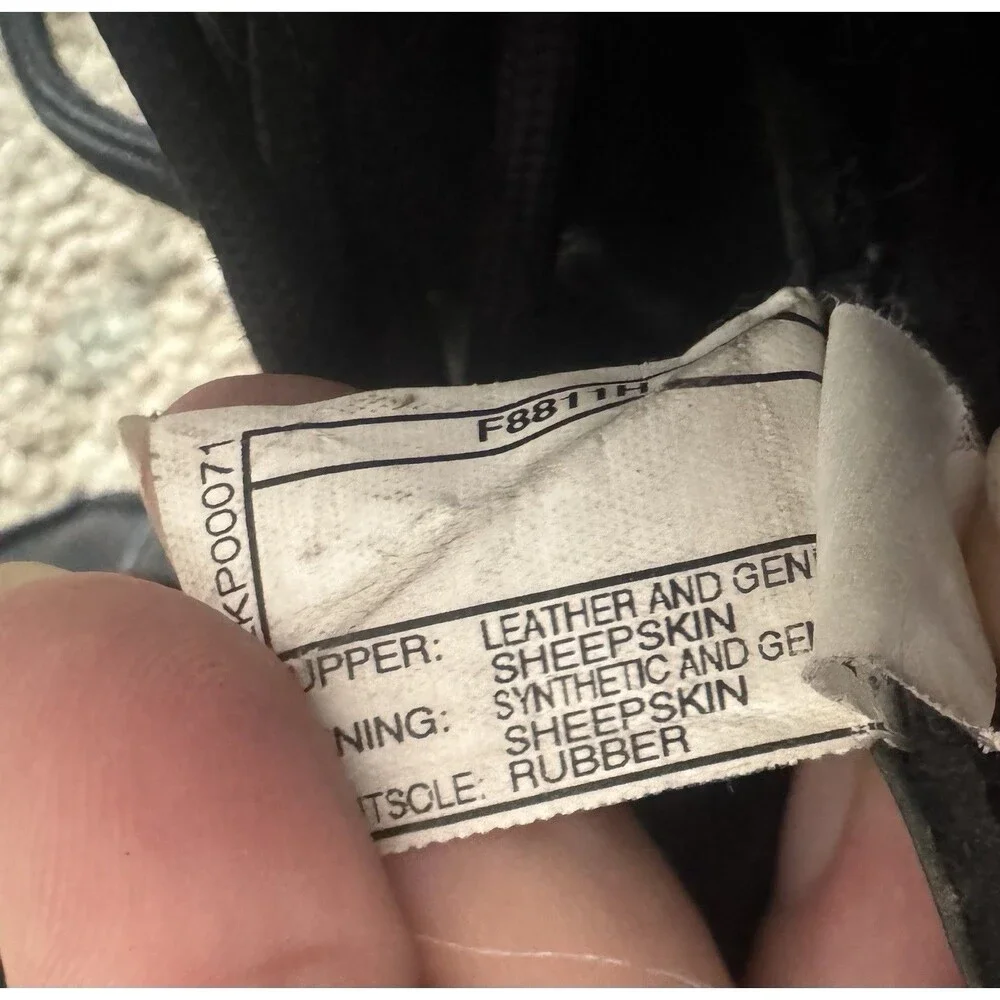 UGG Butte Sheepskin Vibran Lace Up Boots Winter Mens Size10 Black Leather Chukka - Picture 9 of 12